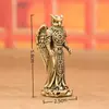 Búho Profeta de Latón Puro con Alas, Profeta Ángel, Pieza Decorativa Vintage, Mascota de Té de Escritorio, Adorno Artesanal