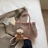 Bolsa de ombro feminina casual, simples, portátil, nova, primavera de 2025, bolsa tote, bolsa transversal