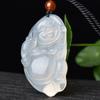 Colgante Buda de Ágata Calcedonia Blanca Hielo Natural Bolsa Buda Buda Sonriente Calcedonia Blanca Hielo Buda Colgante Colgante Guanyin