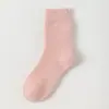 Calcetines Personalizados para Mujer en Otoño e Invierno Forrados de Felpa y Engrosados para Heattech Color Puro Calcetines de Felpa de Media Pantorrilla para Niñas para Resistir el Frío Calcetines Casuales para Dormir