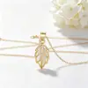Collar de Hoja de Plata de Ley 925 para Mujer, Cadena para Clavícula Simple de Ojo de Gato de Verano con Acabado de Alta Gama, Accesorio Transfronterizo
