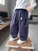 Pantalones largos de otoño para niños Q104, nuevo estilo para niños y niñas, pantalones de algodón versátiles, pantalones para bebé de primavera y otoño con bordado único