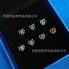 Pendientes de Botón Corazón Hueco de Diamante Completo de Aleación de Titanio Zirconia G23 Titanio Rosca Interna Cartílago Stud Labio Stud Piercing Joyería