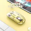 Ratón Inalámbrico Transparente, Silencioso de Tres Modos, Adecuado para Laptops, Computadoras de Escritorio, Ratón Inalámbrico Bluetooth de Oficina