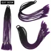 Pelucas Trenzadas de Colores Estilo Europeo y Americano, Coletas de Color Degradado, Trenzas de Espiga de Celebridades de Internet, Trenzas de Boxeadora de Tres Hebras para Discoteca