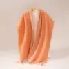 Fabricante de Mongolia Interior Suministra Directamente Bufanda de Lana Pura con Cuadros de Rayas Verticales Bufanda Cálida de Otoño e Invierno para Mujer Chal Unisex