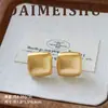 Pendientes Geométricos Cepillados de Plata S925, Moda Europea y Americana Minimalista Estilo Frío, Pendientes Versátiles Retro de Lujo Ligero de Alta Gama