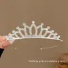 Tiara de Coroa Princesa Infantil Fita de Cabelo de Pérola Elástico para Cabelo Corda de Cabelo para Meninas Alta Elasticidade Corda de Cabelo Acessório de Coque para Cabelo