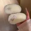 Diario de Niña ~ Pinza para el Cabello con Lazo Blanco Nevado Peludo Otoño e Invierno Brillante Dulce Atmósfera Accesorios para el Cabello Tocado
