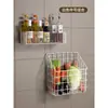 Cesta de Almacenamiento de Jengibre y Ajo Lateral para Refrigerador Estante de Almacenamiento de Cocina Montado en la Pared Almacenamiento de Condimentos Jengibre y Ajo Cesta de Verduras con Drenaje Sin Perforación