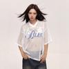 Camiseta Americana Retro de Manga Corta para Hombre 2025 Nueva Cuello en V Calado Jersey Marca de Moda Holgada Malla Tops de Manga Corta para Hombre y Mujer