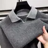 Suéter estiloso artístico de tricô com gola V, imitando duas peças, novo estilo outono e inverno, malha solta casual e fashion