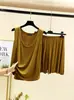 Conjunto de Chaleco y Shorts de Modal para Mujer Verano Color Sólido Sexy Holgado Delgado Casual Conjunto de Dos Piezas