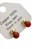 Pendientes de Botón Ancora Rojo Frijol de Moda de Nicho para Mujer 2025 Nuevo Diseño Pendientes de Gama Alta de Moda