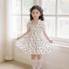 Otoño 2026 Nuevo Estilo Vestidos para Niñas Elegante Vestido Floral con Manga Abullonada Vestido de Pastel Infantil Venta al por Mayor en Stock
