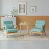 Sofá de Tela Minimalista Nórdico para Ocio, Desmontable y Lavable, de un Solo Asiento, Adecuado para Apartamentos Pequeños, Sala de Estar, Balcón, con Juego de Mesa y Sillas de Madera Maciza