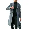 Ropa de hombre de alta rotación en stock: abrigo largo británico para hombre transfronterizo, abrigo de lana de manga larga, abrigo de lana de otoño e invierno