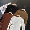 Mais fácil para combinar e elegante camiseta de fundo de manga comprida de lã Tencel com camiseta interna fina, elegante e moderna T0904D