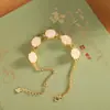 Pulsera de Plata de Ley S925 Chapada en Oro Incrustada con Jade Hetiano Natural, Joyería de Moda Sencilla de Lujo Ligero para Mujer