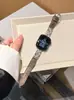 Pulseira de Relógio em Camurça com Zircônia Cúbica de Cobre e Strass Floral Compatível com Apple Watch iwatch Séries 12 11/10 Ultra/SE9
