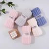 Toalla de Terciopelo Coral de Secado Rápido para el Hogar Absorbente para Lavar la Cara No Fácil de Bañar Toalla Facial Dormitorio de Estudiantes Color Caramelo Versión Coreana Venta al por Mayor