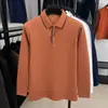 Nueva Camisa Polo de Invierno para Hombre de Manga Larga con Cuello y Forro Polar, Top Casual para Hombre, Camiseta Cálida Bordada de Moda