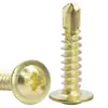 Tornillos Autorroscantes Redondos de Acero Inoxidable 304/410 Color Dorado con Cabeza Phillips y Cabeza Plana M4.8