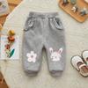 Pantalones de niña Otoño e Invierno forrados de felpa Conejo Pantalones Infantiles Estilo Coreano Pantalones Infantiles Invierno Pantalones de Niña Otoño e Invierno