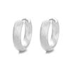 Anillo Liso de Plata Esterlina S925 con Acabado Seda Esmerilado, Aretes de Argolla Circular, para Mujer, Simple, Lujo Ligero, Elegante, para el Trabajo, Combinable con Todo