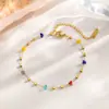 Collar de Acero Inoxidable con Piedras de Colores Irregulares, Cielo Estrellado de Dopamina Colorido, Cadena para Clavícula Versátil, Nuevo Set de Lujo Ligero para Mujer