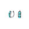 Aretes de Turquesa Natural Imitación con Incrustaciones para Hombre y Mujer, Aretes Retro, Aretes de Estilo Étnico Tradicional de Nicho al Mayoreo