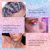 Polvo Brillante Transfronterizo Lentejuelas Gel Brillo de Estrella Sirena Pincel de Gel Sombra de Ojos de 2 Colores Set de Maquillaje Facial Corporal