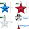 4 de Julio Día de la Independencia Americana Pentagrama de cinco puntas tridimensional de 7CM Colgante Decoración de pentagrama del Día de la Independencia Adorno para árbol de Navidad