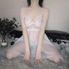 Quieres probar lencería sexy encaje sexy lazo seductor tirantes camisón encaje bata con cordones traje para el hogar