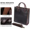 Bolsa Transversal Couro Crazy Horse Transfronteiriça Bolsa Masculina Bolsa Transversal de Ombro Bolsa Tote Couro Genuíno Bolsa de Ombro Vintage Menbag