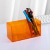 Acrílico Transparente Almacenamiento Portalápices 2 Compartimentos Papelería Simple Caja de Almacenamiento Organizador Escritorio Misceláneo Pluma Marcadora