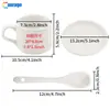 Venda por atacado de xícaras de chá da tarde e café estilo europeu, conjunto simples de xícaras de café de cerâmica branca pura, xícara e pires de porcelana óssea para presente promocional