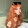 Peruca de rolo de lã feminina de cabelo comprido Capa de cabeça cheia Estilo Vintage Hong Kong Imitação Natural Cabelo Humano Longo Encaracolado Capa de Peruca Completa