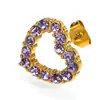 Nova Moda Leve Luxo Vazado Cravejado com Diamantes Colar de Coração para Mulheres, Versátil e Elegante, Brincos Banhados a Ouro 18K Atacado