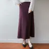 26 Nuevo Elegante y Sofisticado Falda de Punto Cola de Pescado para Mujer Otoño/Invierno, Falda Larga de Línea A Adelgazante de Cintura Alta