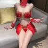 Ropa interior sexy de primavera y verano Danzarín alienígena Moda nacional Dividido sexy Wu Mei Niang Suministros para parejas Traje rojo