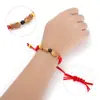 [Venda direta de fábrica] pulseira de corda vermelha trançada à mão peixe duplo nó plano nó diamante pulseira de corda vermelha da sorte