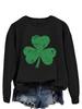 Suéter casual estampado trevo oco estação independente Amazon eBay Top de manga longa feminino europeu e americano