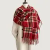 26 Bufandas de Cuadros Nuevas Otoño/Invierno para Mujer Calentador de Cuello Casual Versátil de Alta Gama Cálido Moderno Bufanda de Cuadros Versátil