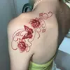 Adesivos de Tatuagem Personalizados Novos Dark Transfronteiriços à Prova d'Água Femininos Duradouros Estilo Ins Borboleta Flor Grande Lisa Lótus Adesivos de Tatuagem
