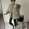 [Ropa de Algodón con Cuello de Piel] Estilo Coreano Ropa de Algodón Cálida con Cuello de Piel Ocho-Jia Más Fácil de Combinar Chaquetas de Algodón de Longitud Media Adelgazantes
