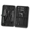 Cross border em estoque cortadores de unhas terno aço inoxidável preto conjunto de 24 peças ferramentas para unhas conjunto completo geração cortadores de unhas de cabelo