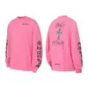 Versión Correcta de 25S Marca de Moda Corazón Cromado Algodón Puro de Doble Hilo de Alta Calidad Camiseta de Manga Larga Estampada para Hombre y Mujer