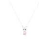 Lindo Conejo Rosa Acero de Titanio Color Libre Collar Diseño para Mujer Sentido de la Moda Lujo Ligero Colgante Nicho Lindo Dulce Cadena para Clavícula
