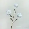 Flor de Seda de Lótus Artificial com 3 Cabeças e Haste Longa, Buquê de Peônias com 3 Cabeças, Decoração para Casa, Decoração de Arranjo para Salão de Casamento
